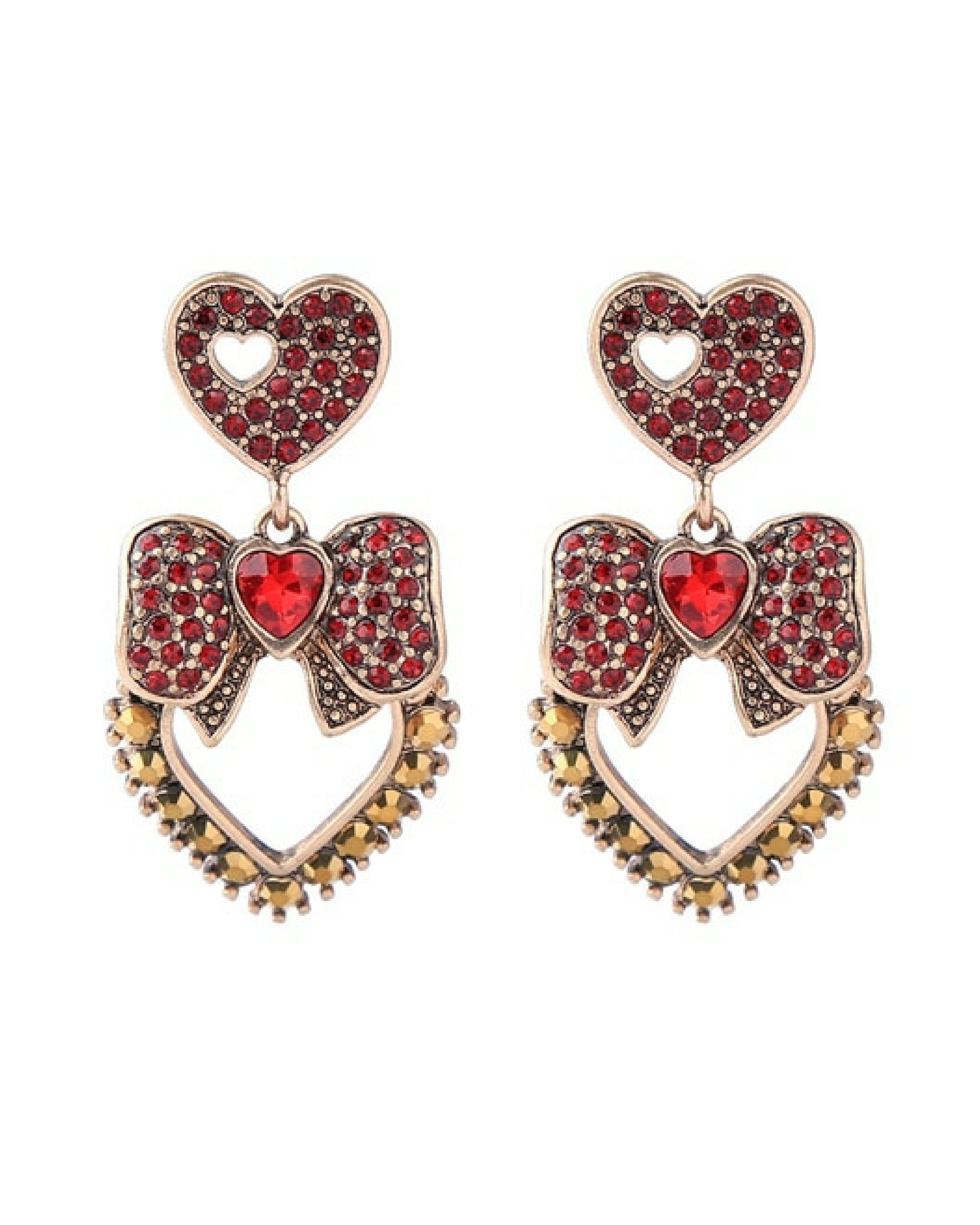 Romantic red crystal earrings by Streethopper | The Secret Label