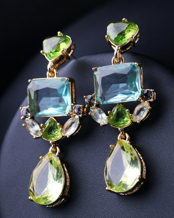 Green statement earrings by Streethopper The Secret Label