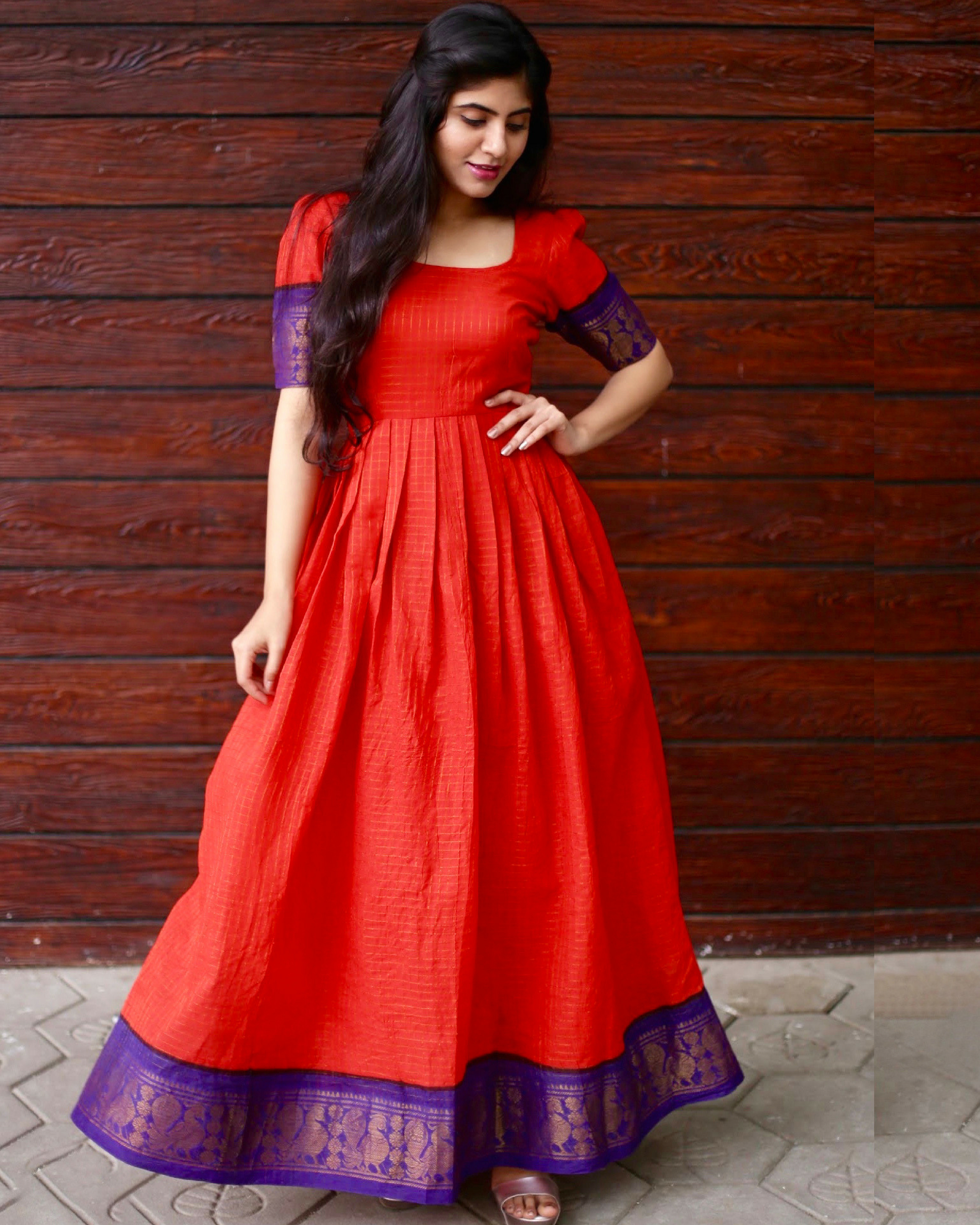 Scarlet zari maxi dress by The Anarkali 