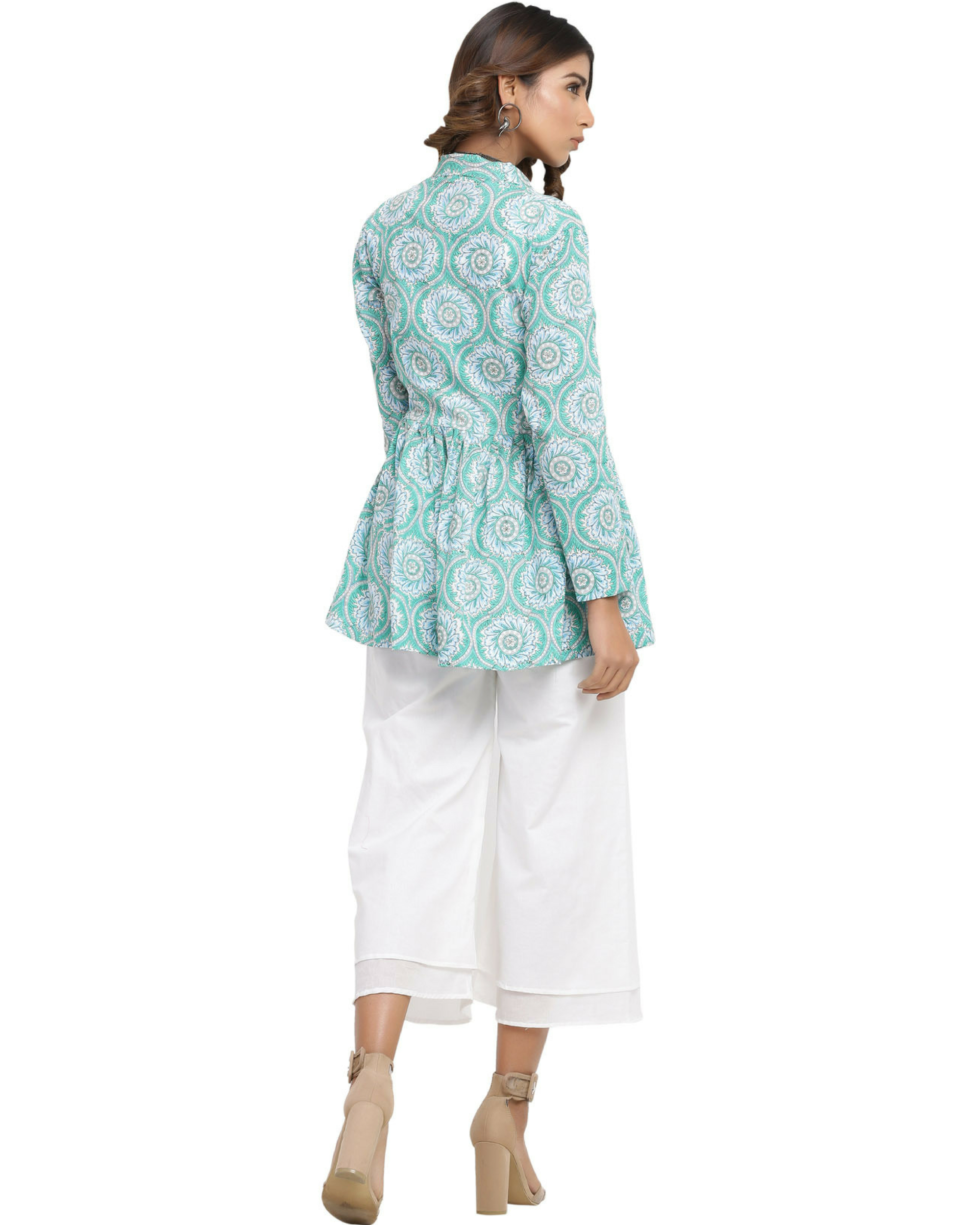 White crop top jacket set by Blue Lotus The Secret Label