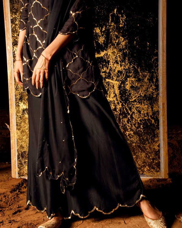 black and gold sharara suit