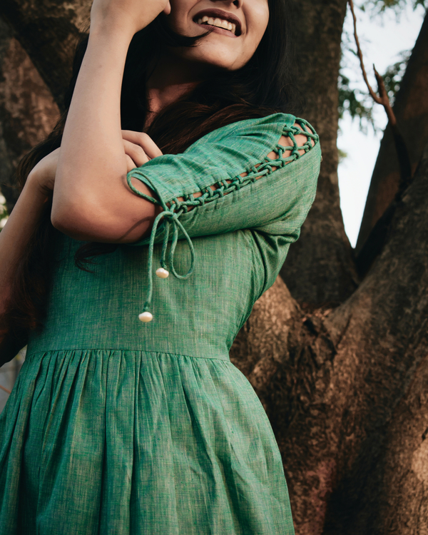 Forest green fit and flare dress by Raasleela The Secret Label
