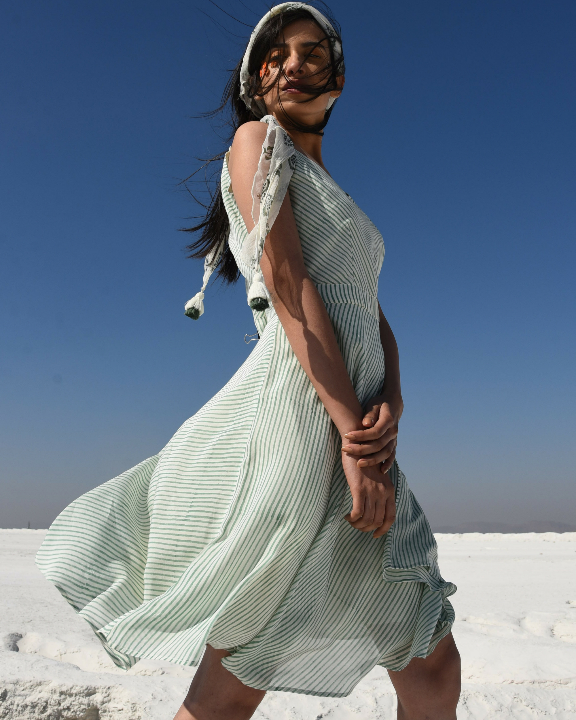 Muslin strappy summer dress by Kapraaha The Secret Label