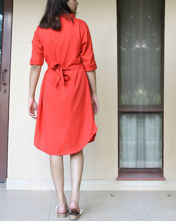 Quirky red patchwork dress 2