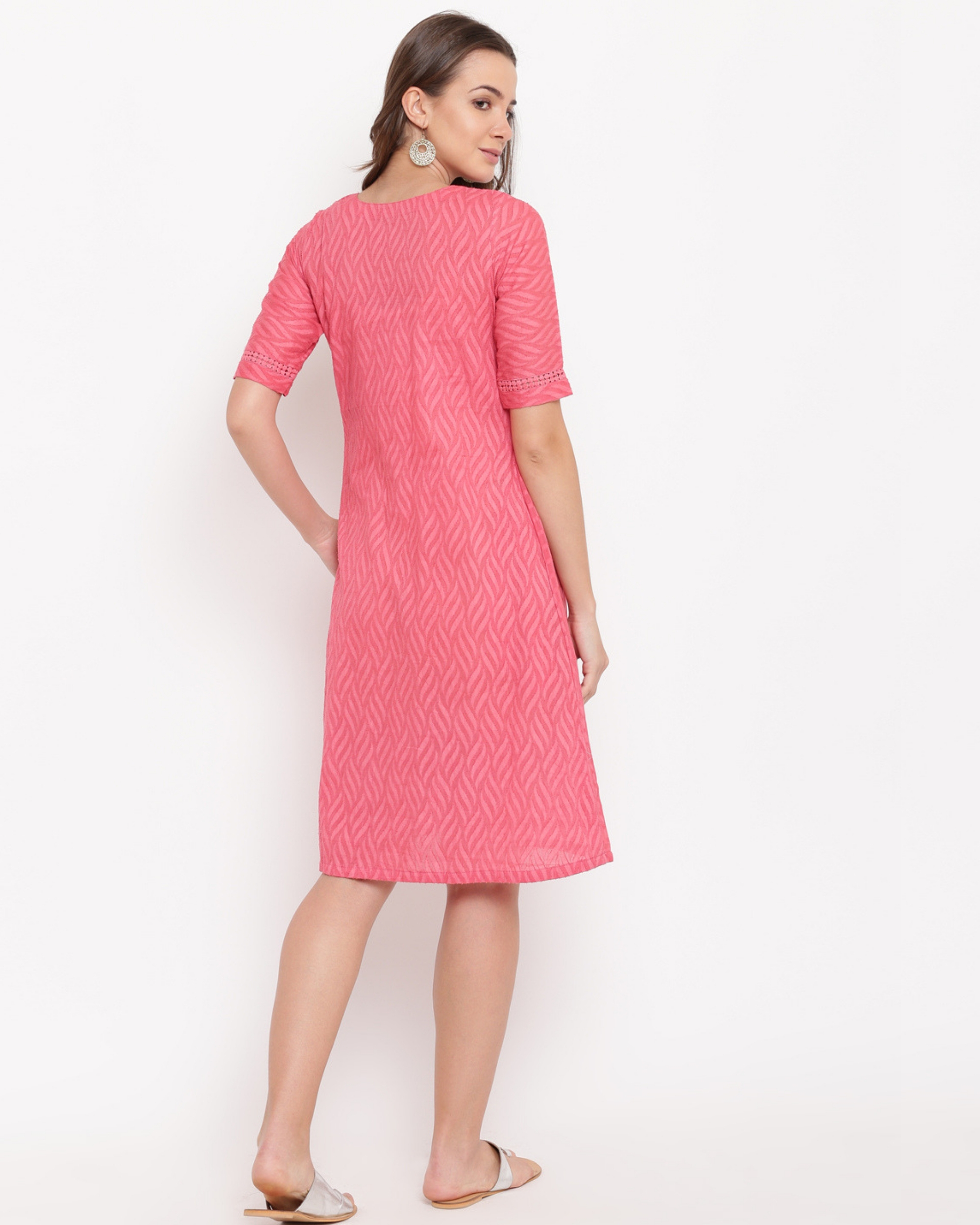 Pink side gathered dress by trueBrowns | The Secret Label