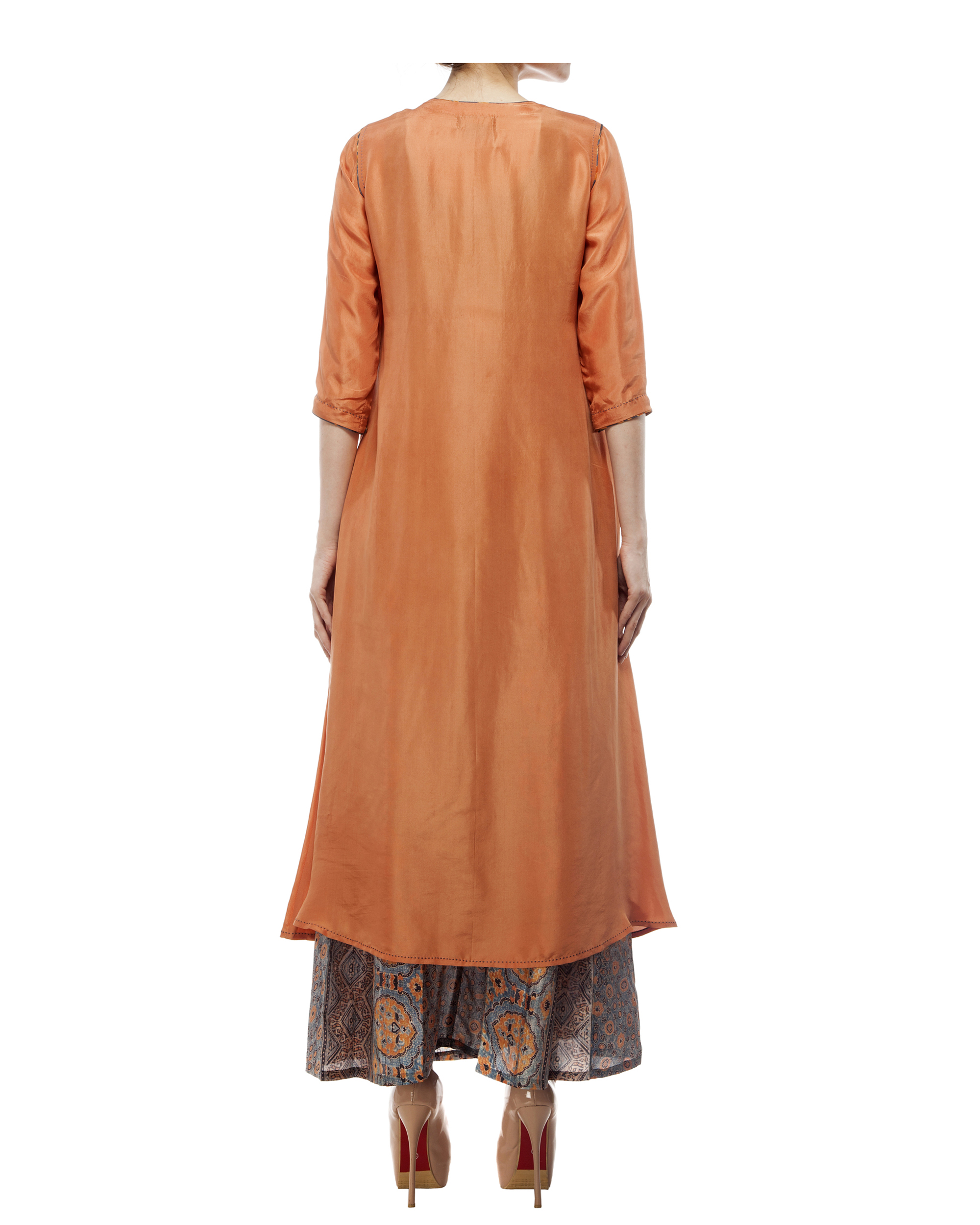 Dusty Orange Silk Tunic By Divyam Mehta The Secret Label 4612
