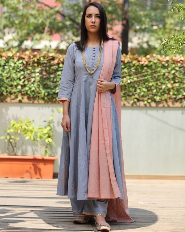 Powder blue angrakha suit set set of three by Marasim The Secret Label