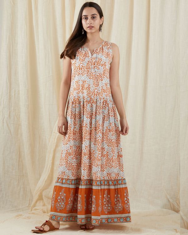 Aqua orange frilled dress by RAIMAN | The Secret Label