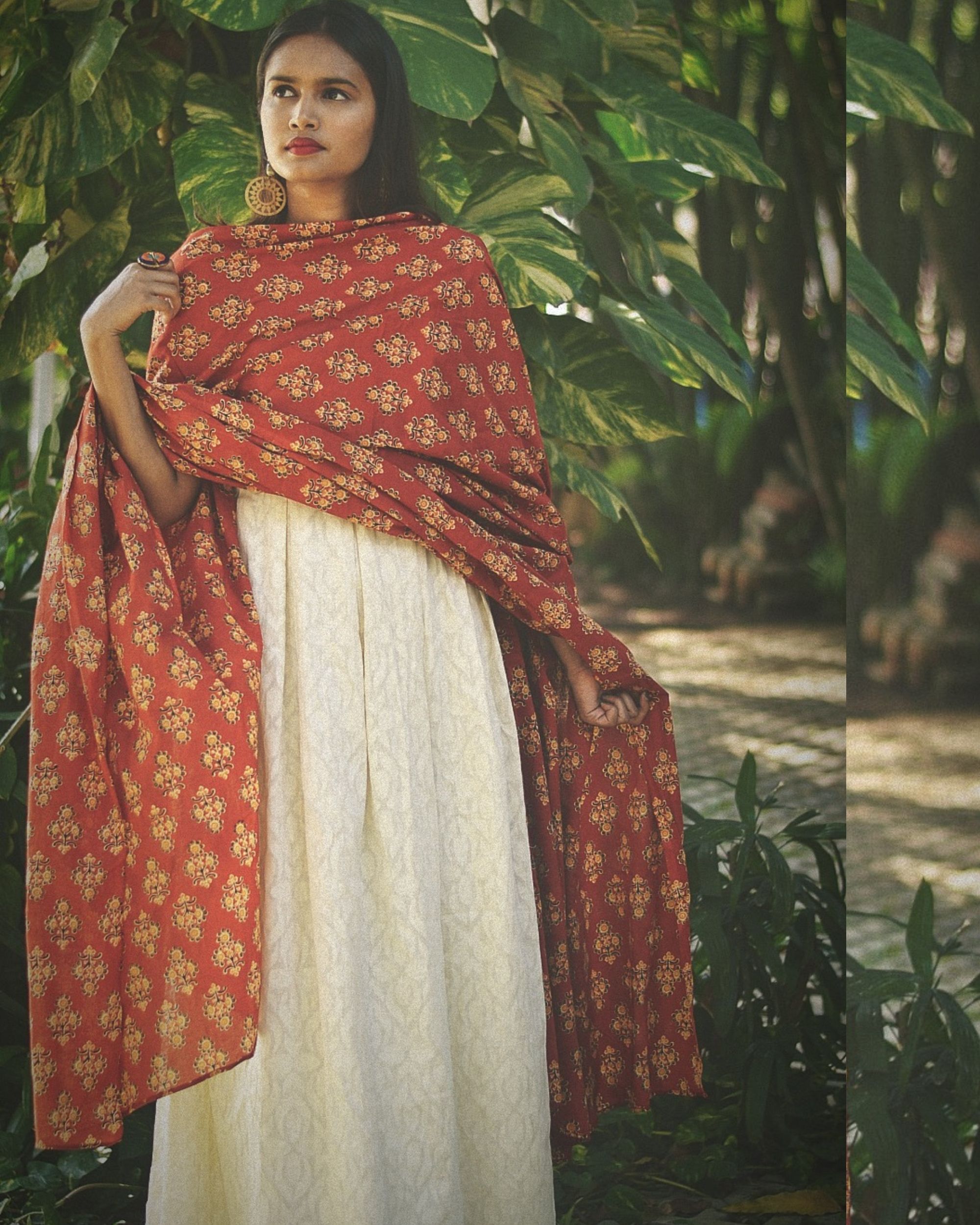 white long frock with dupatta