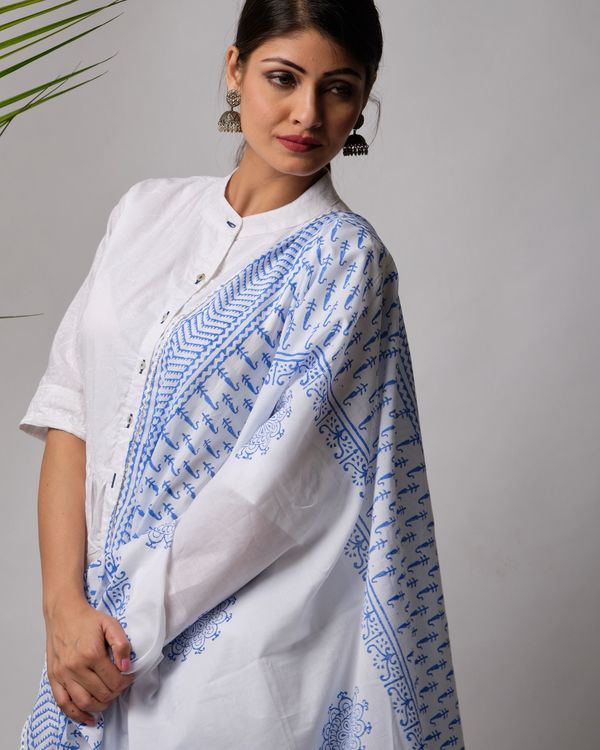 White and blue suit set- set of three 3