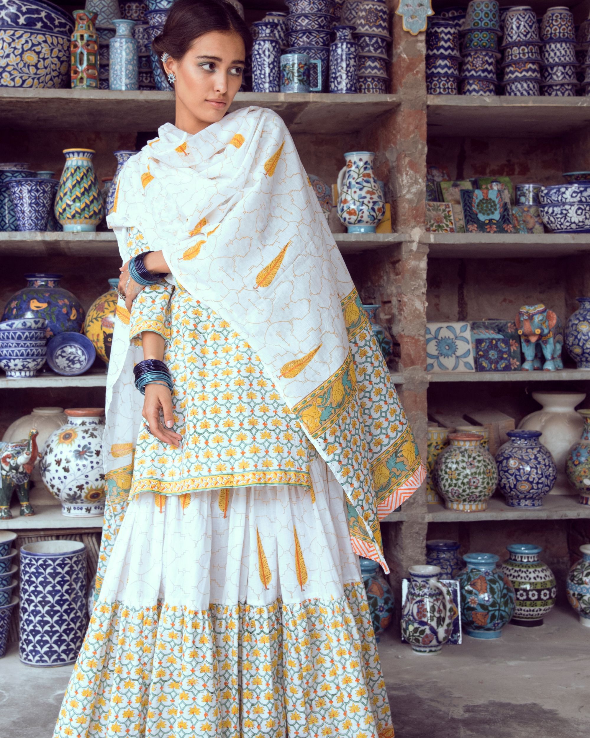 gharara in yellow colour