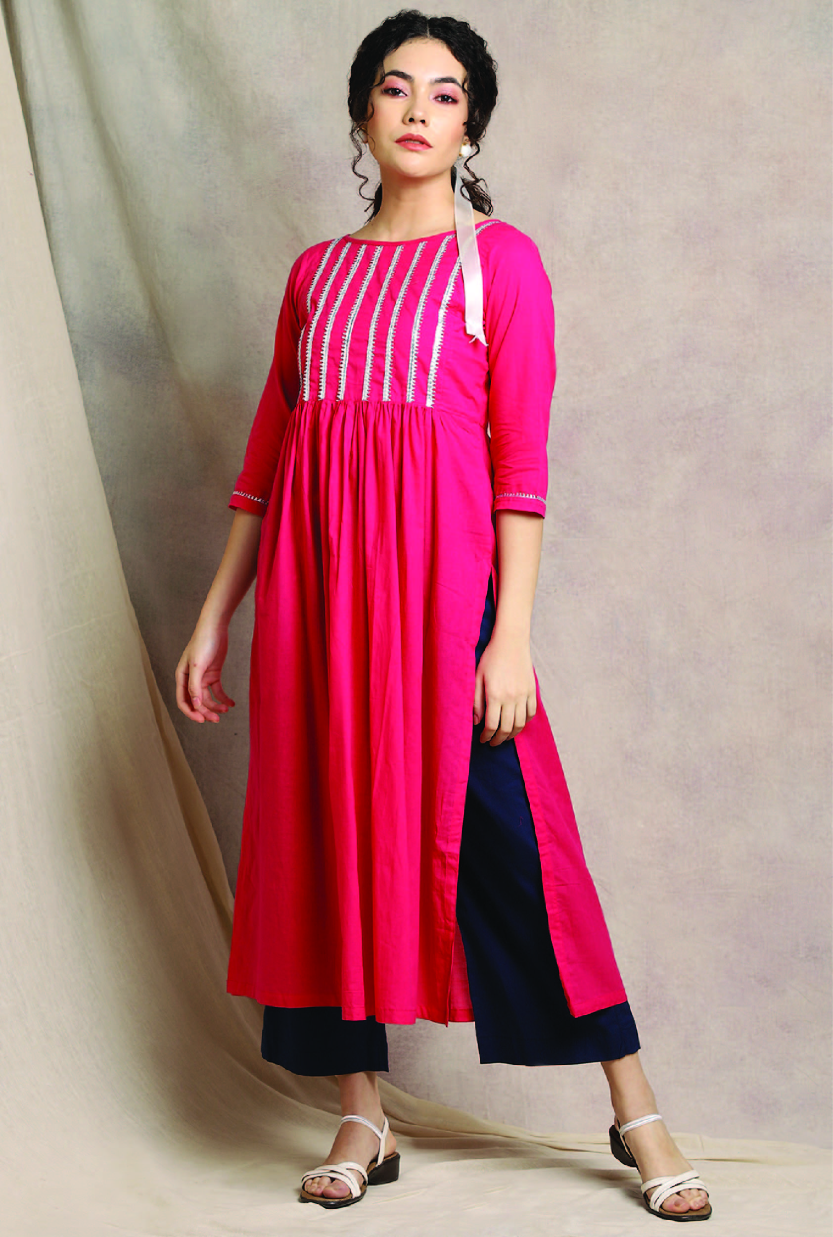 Pink Shibori Suit Set By Jaipuri Jazz 