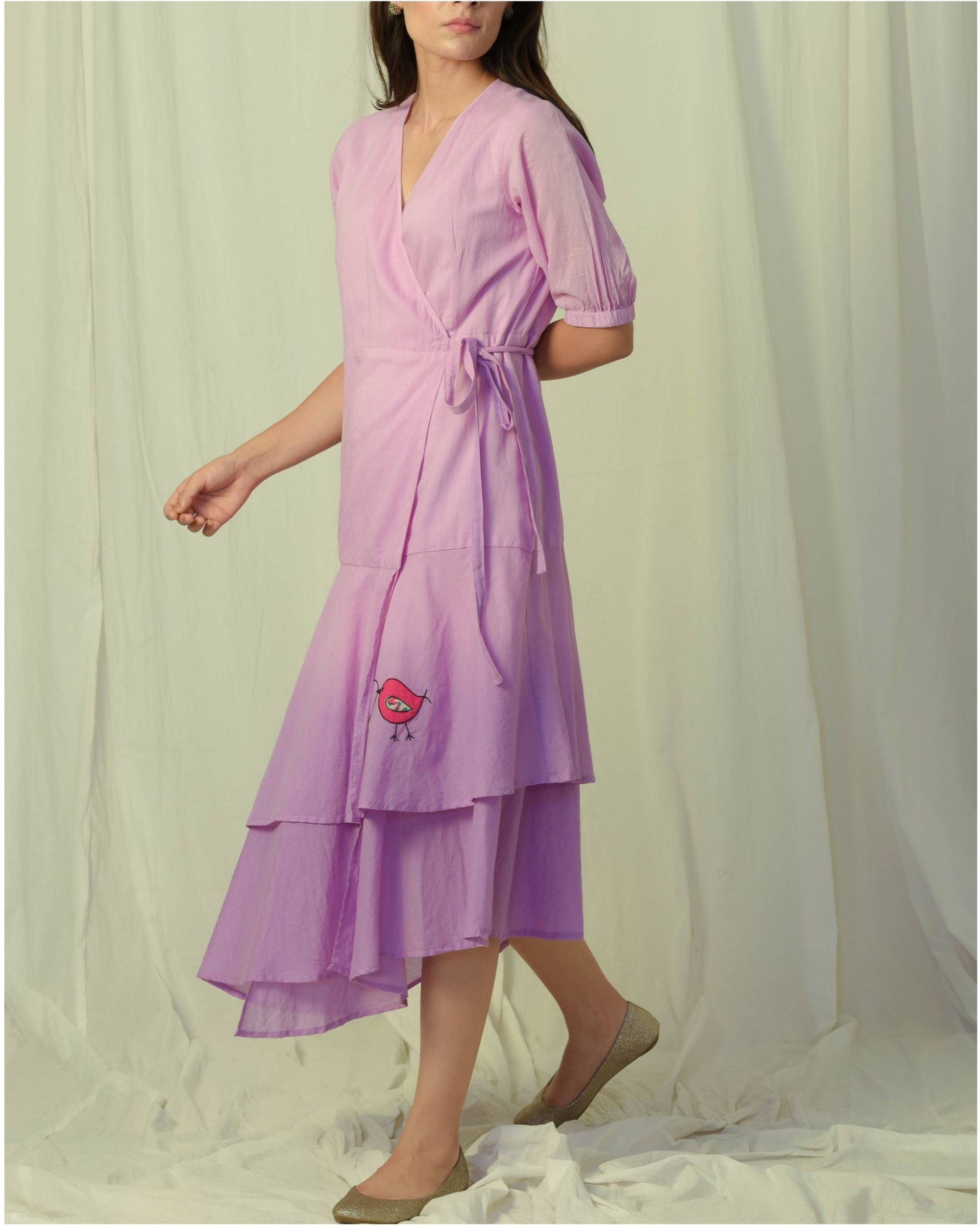 Lavender wrap dress by Charkhee Women The Secret Label