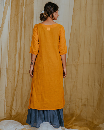 Tangerine anthurium dress by Silai