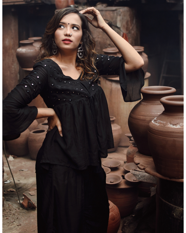 Black Mirror Work Top and Pants - Set of Two 1