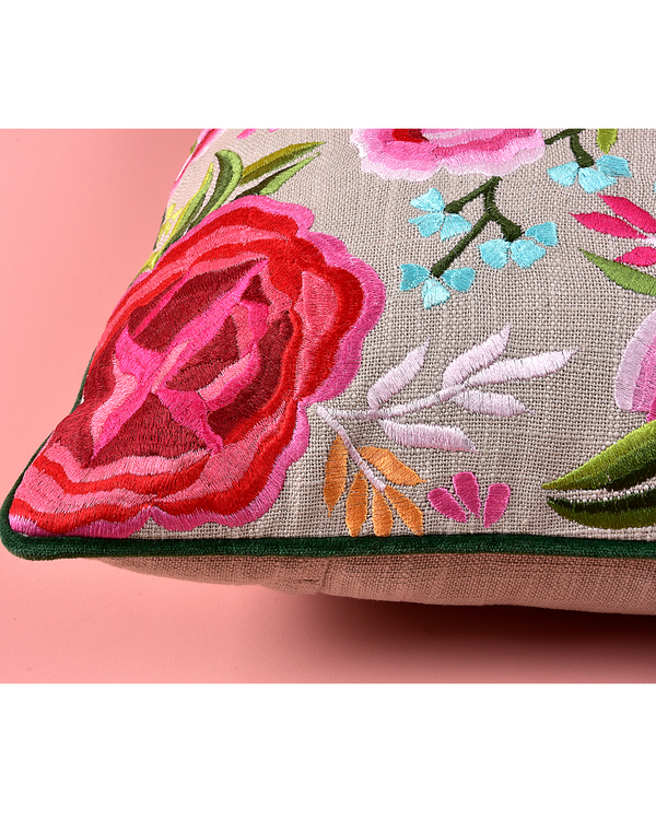 Cotton floral cushion cover 1