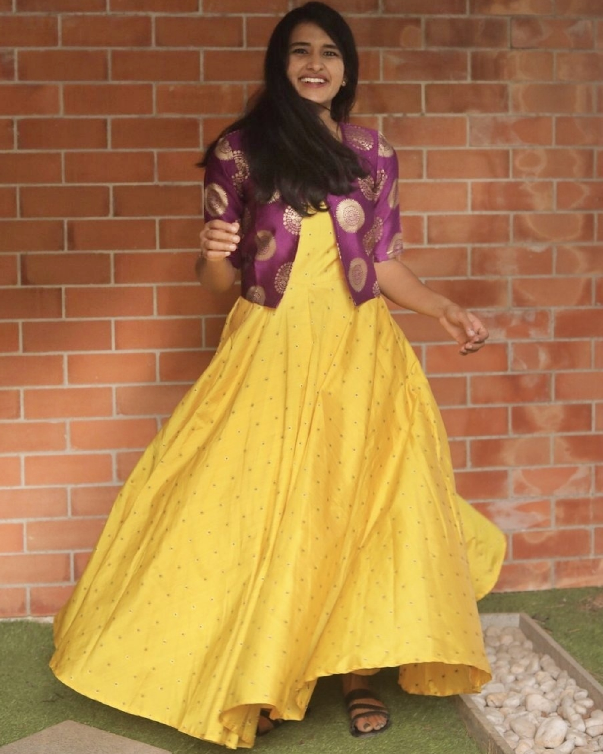 South Indian MUSTRED yellow  red gown with jacket  Long gown dress  Designer dresses Long gown design