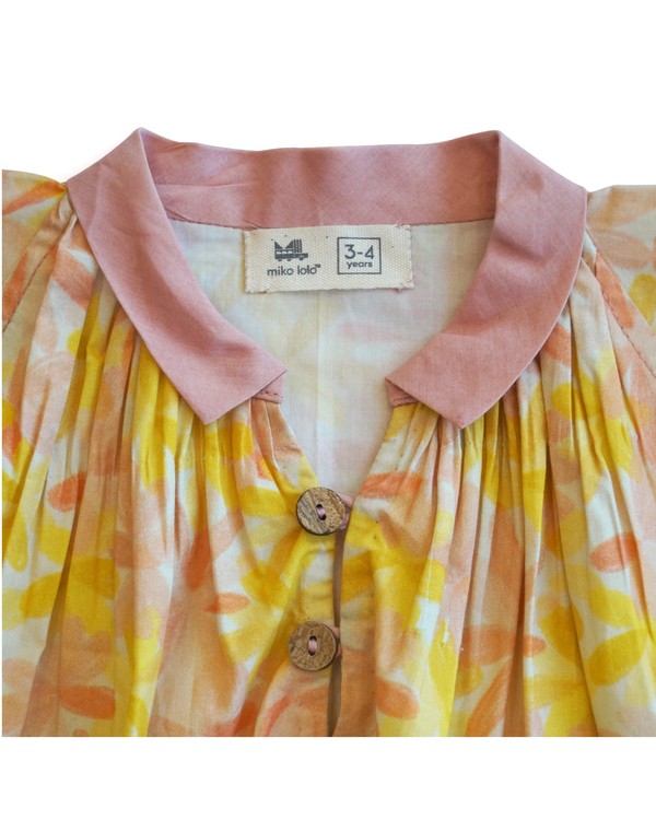 Apricot blooms printed blouse 1