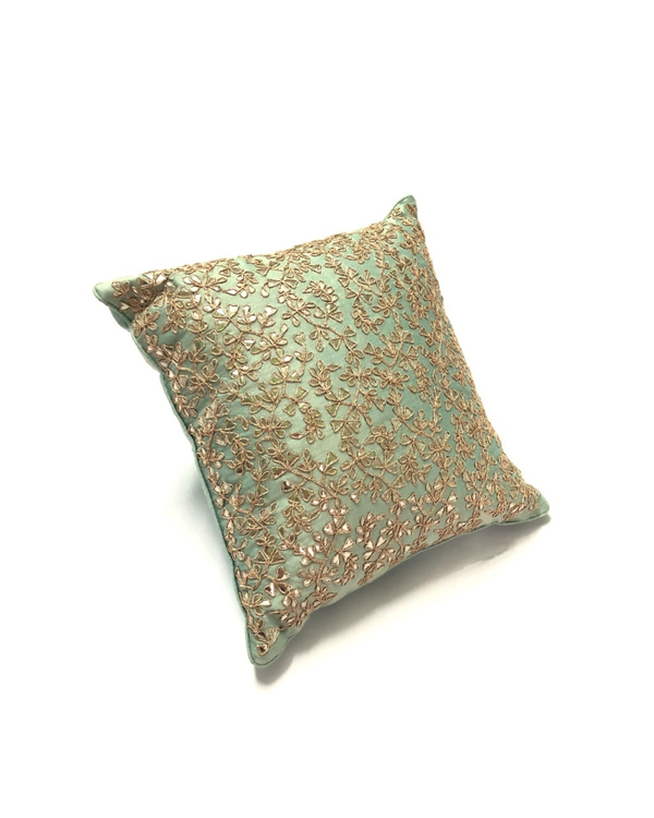 Fleur d'or - blue cushion cover 1