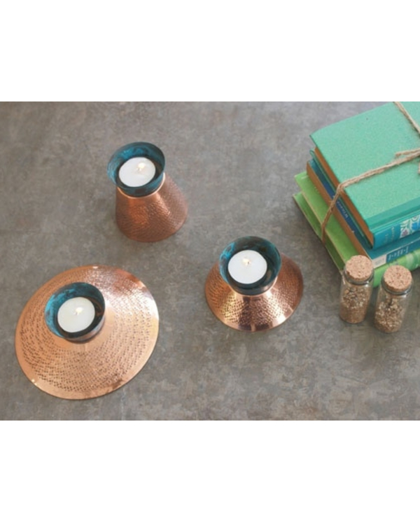 Teal appeal tea light holder - medium 1