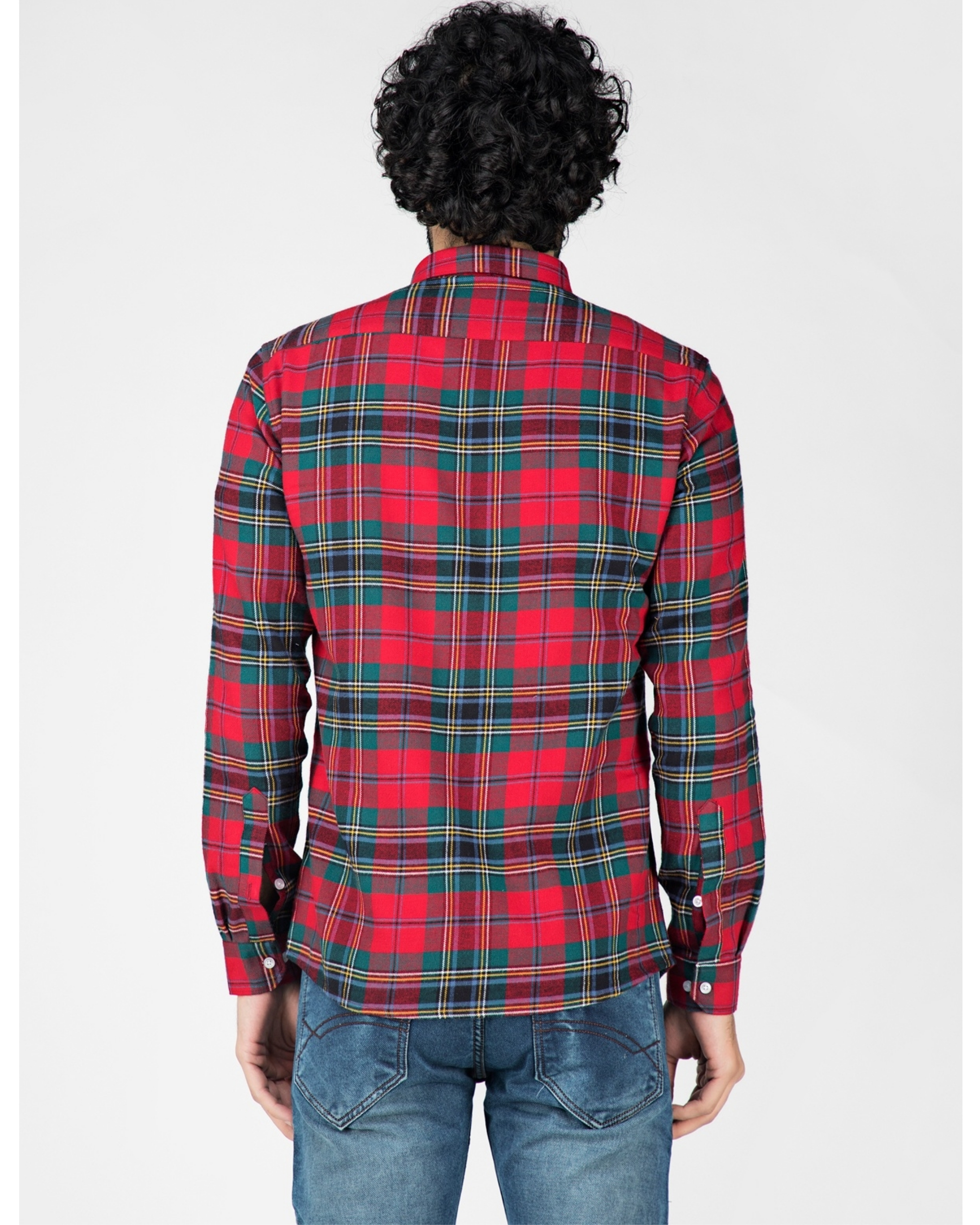 red and green shirt