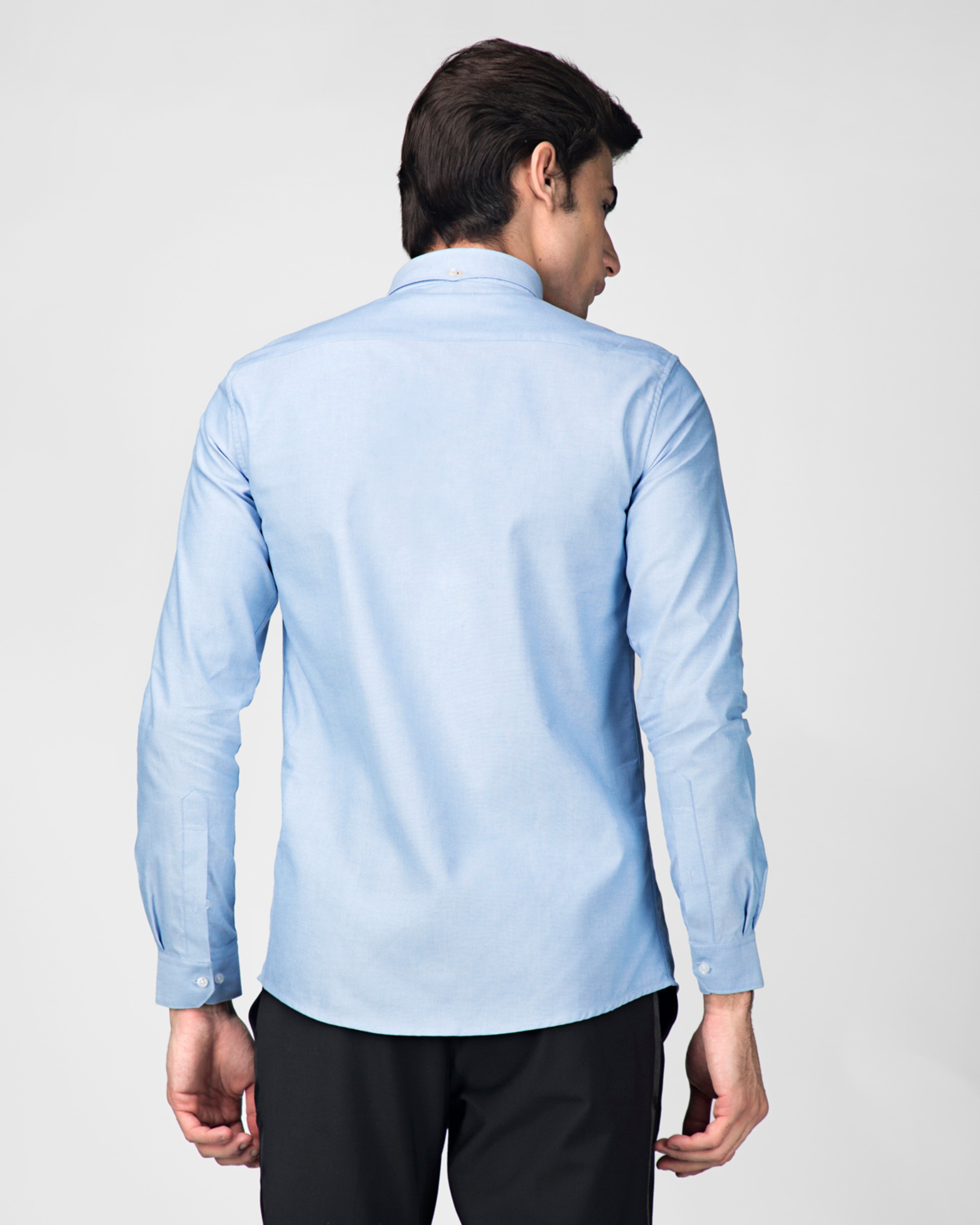 Sky blue oxford embroidered shirt by Green Hill | The Secret Label