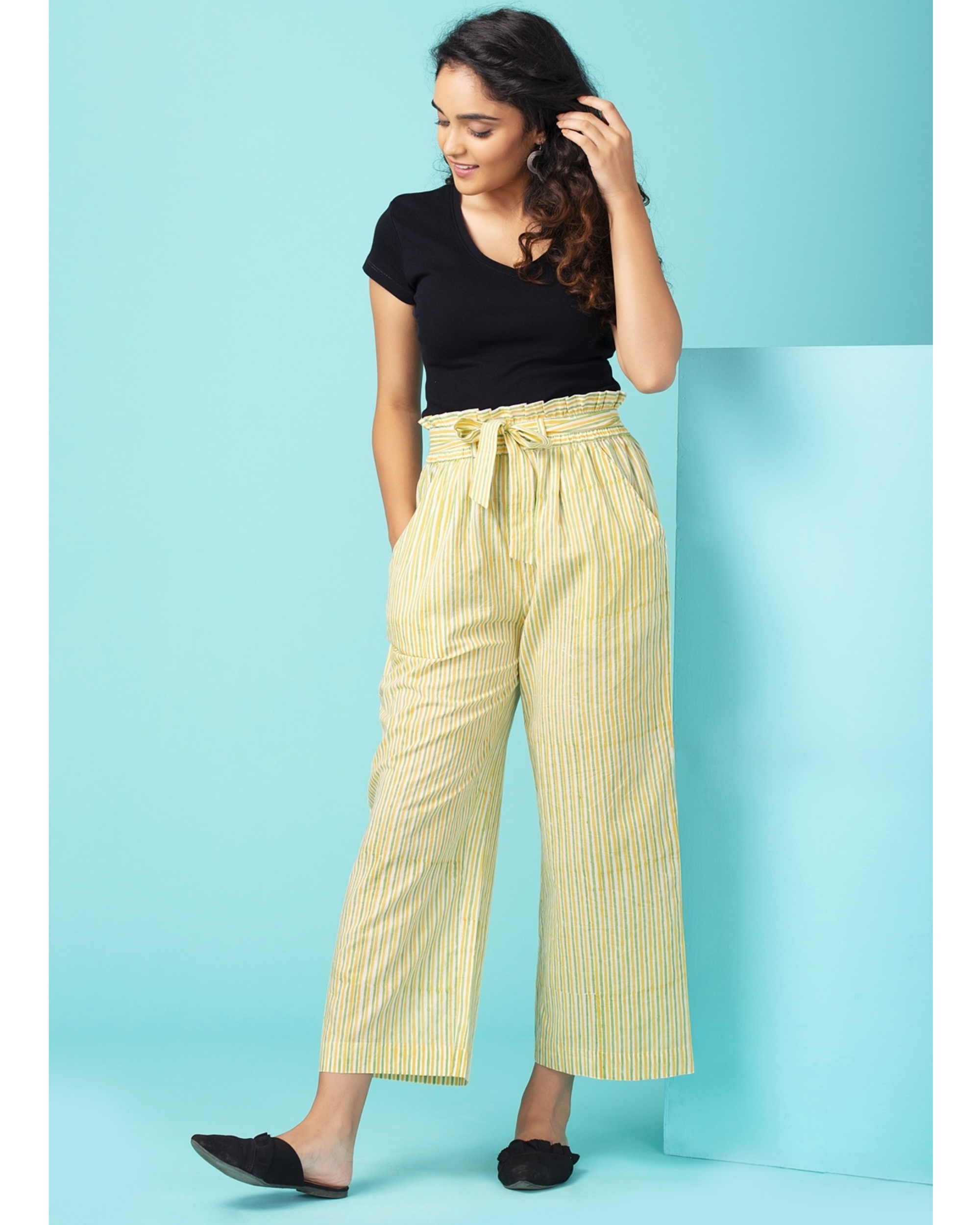 Yellow paper sale bag pants