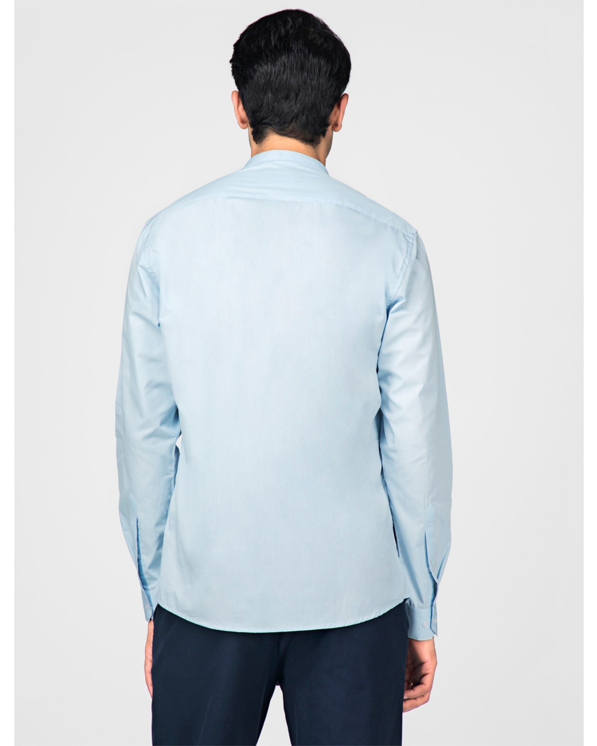 Sky blue and white panel striped shirt by Green Hill | The Secret Label