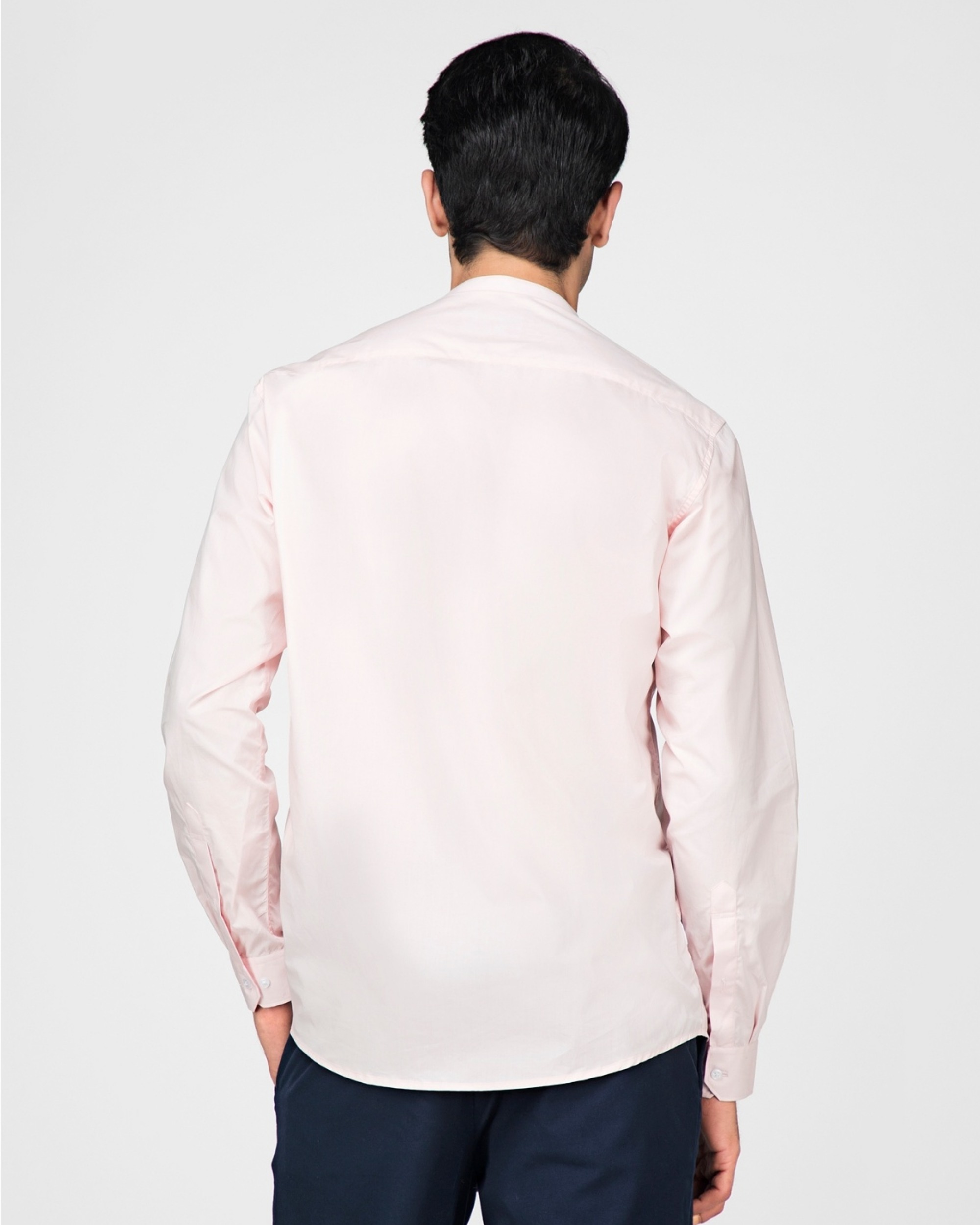 Light pink and white panel striped shirt by Green Hill | The Secret Label