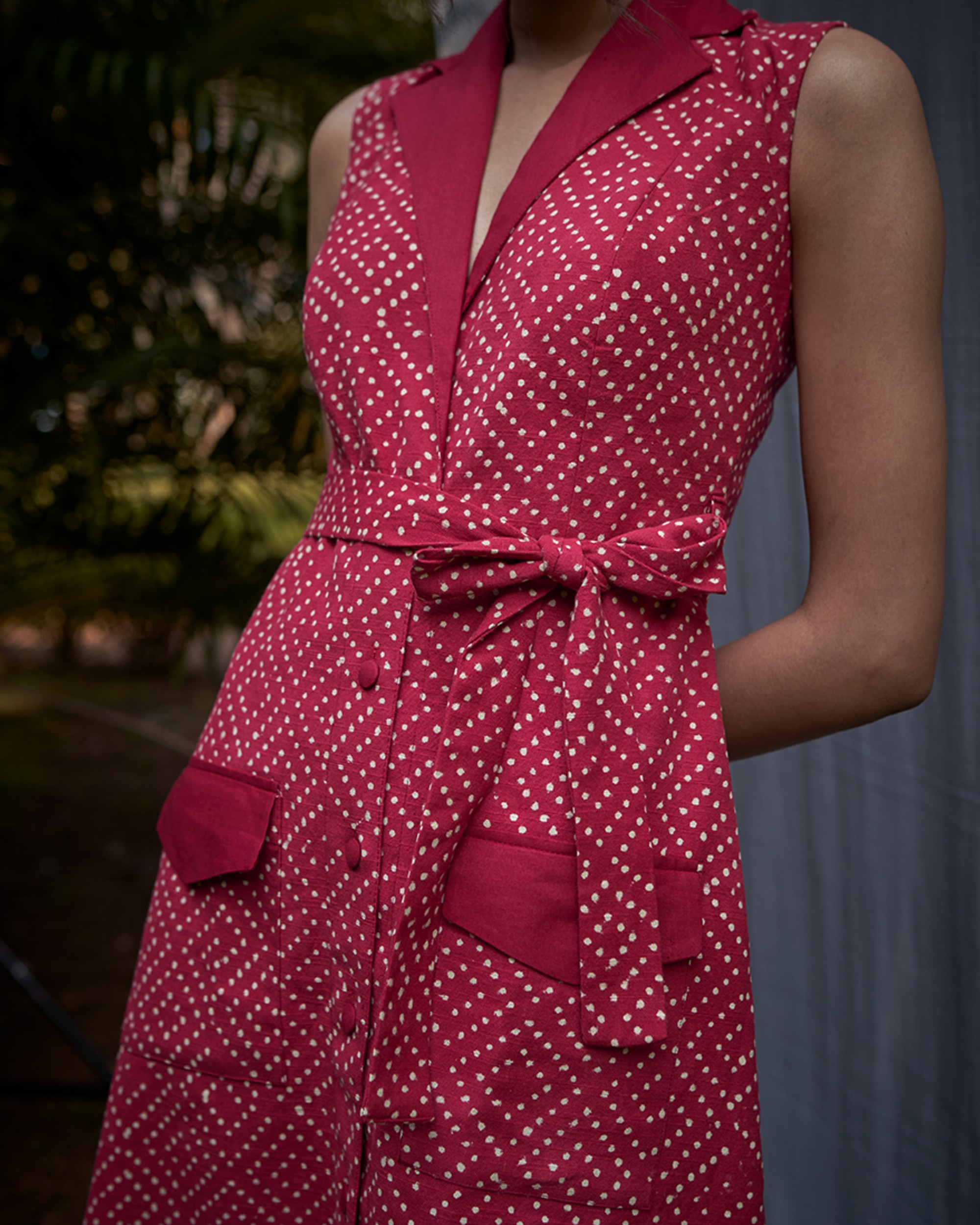 Pink polka button down dress by Why So Blue The Secret Label