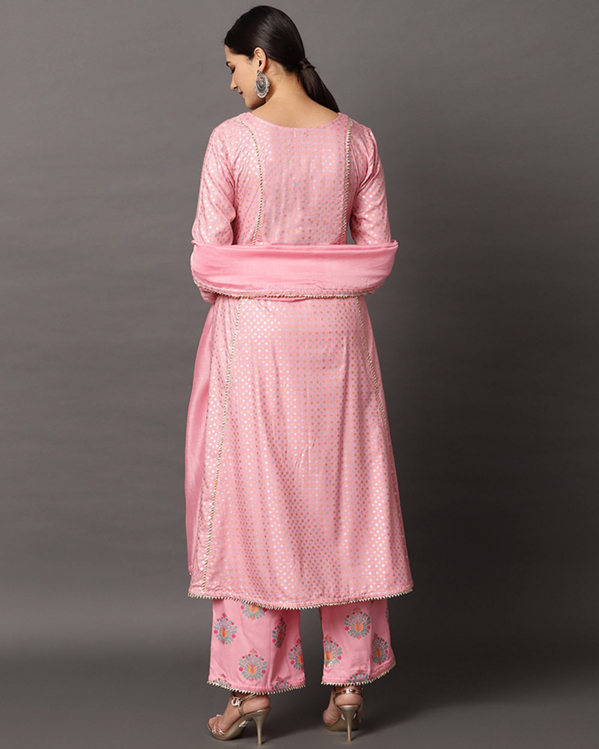 baby pink anarkali