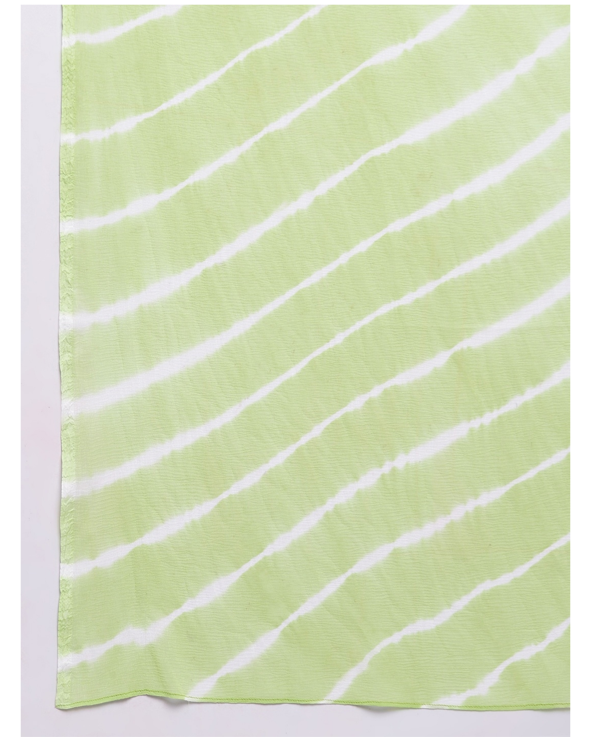 Mint green and white striped leheriya dupatta by trueBrowns The
