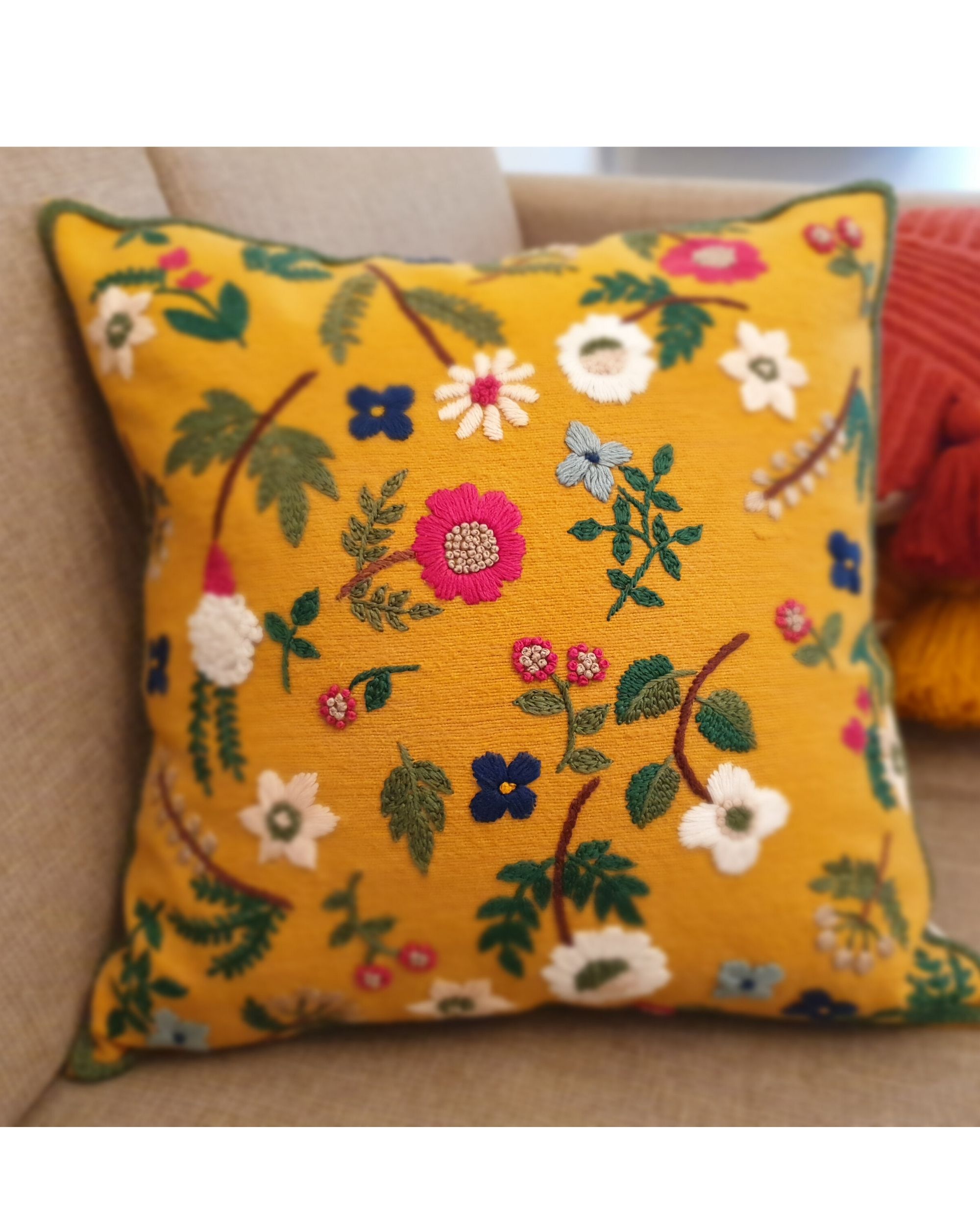 Floral garden cushion cover by MODERN ELEMENTS The Secret Label