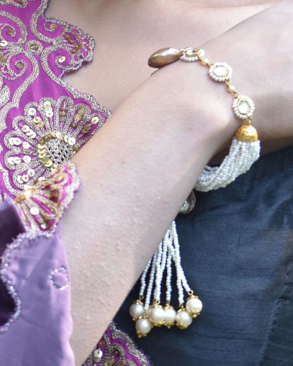 Baroque pearls and beads tassel bracelet 2