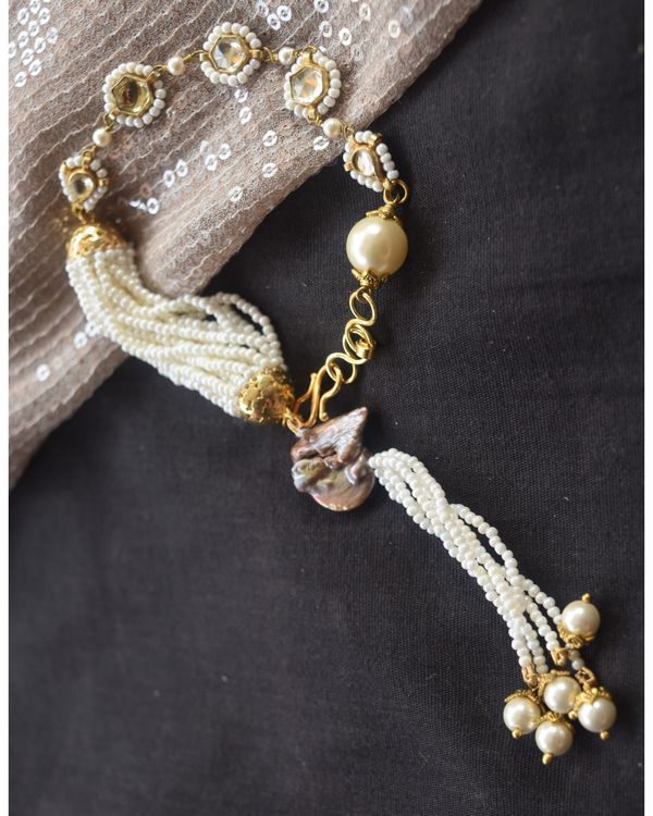 Baroque pearls and beads tassel bracelet 3