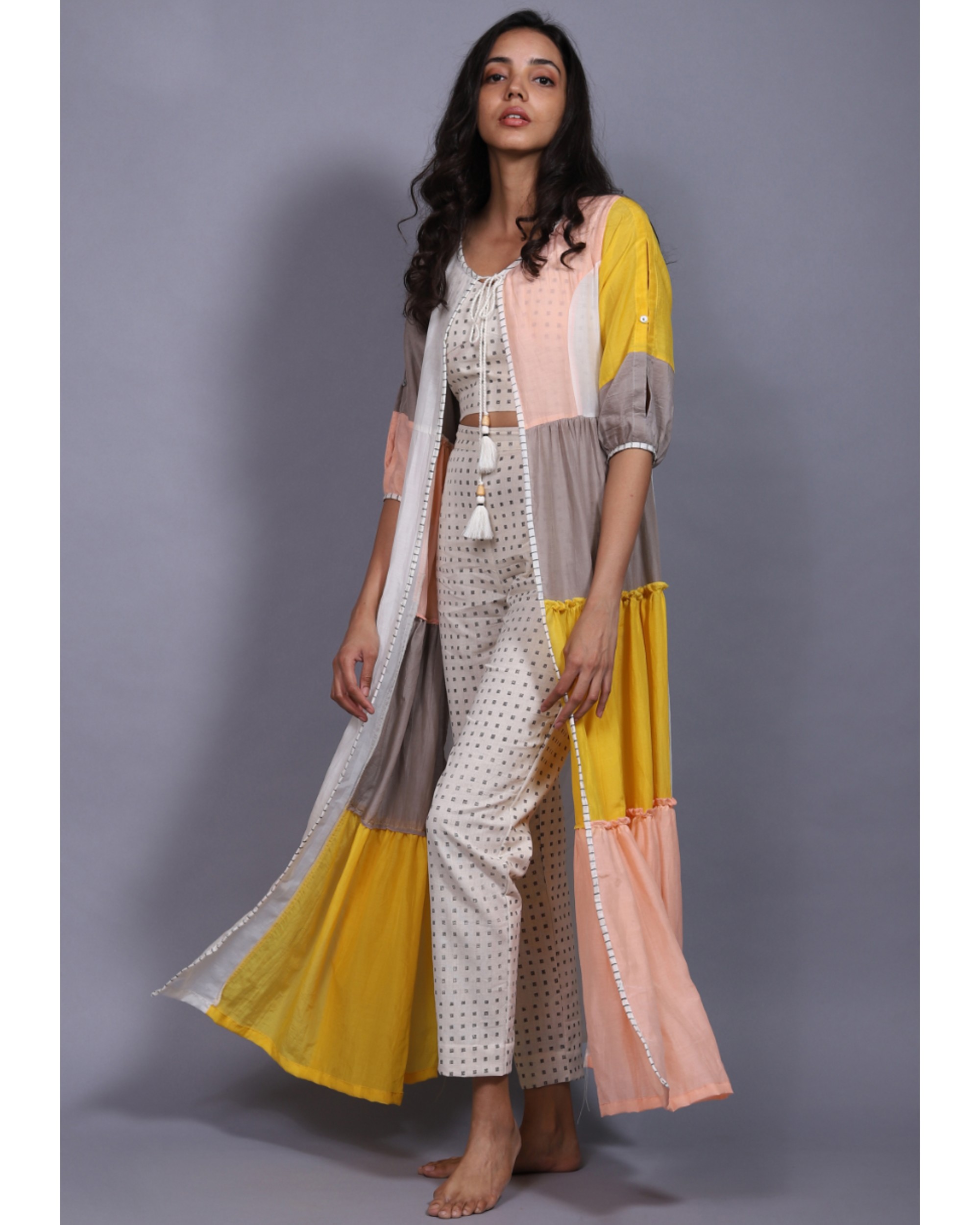 Chhavvi Aggarwal Sets  Buy Chhavvi Aggarwal Blue Pant Suit Set Set of 3  Online  Nykaa Fashion