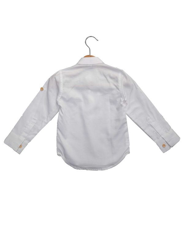 Cotton white embroidered shirt 1