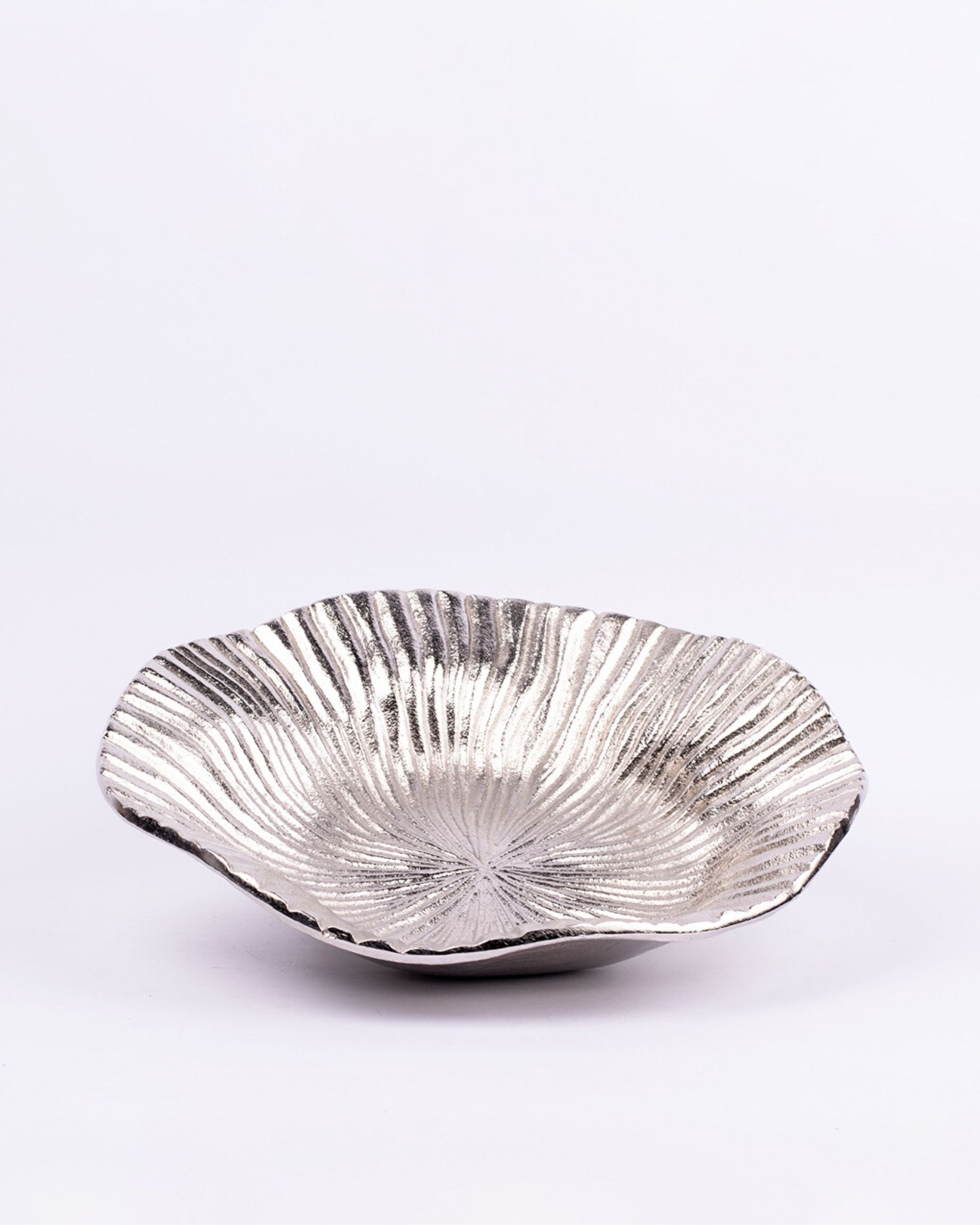 Patterned wavy silver decorative tray by The Talking Table The Secret