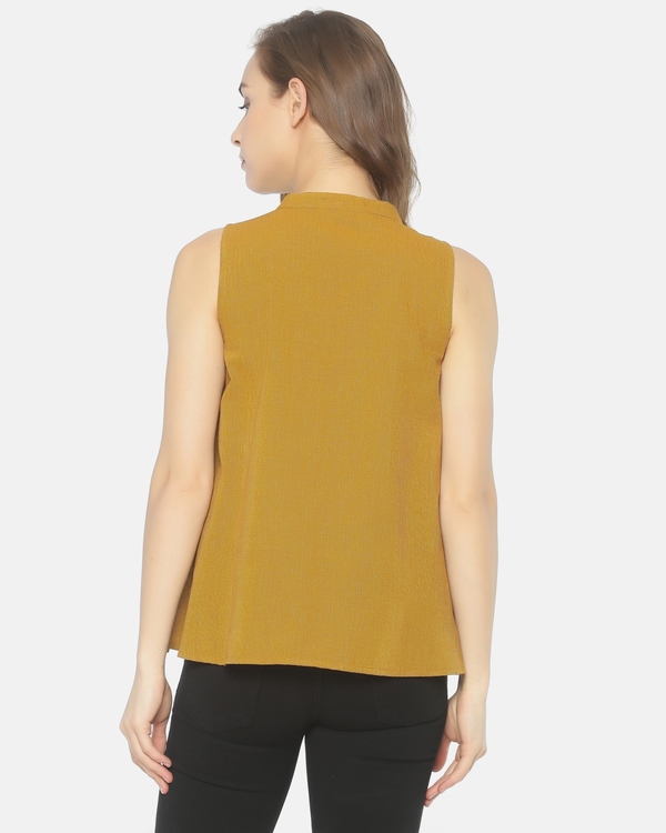 Mustard yellow buttoned top 1