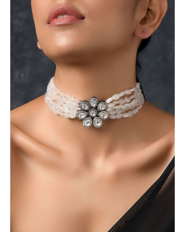 Victorian polki floral choker neckpiece 2