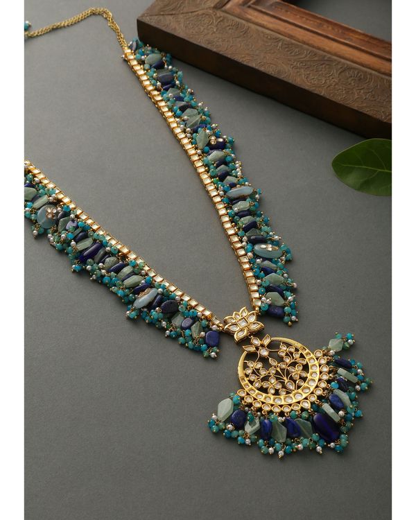 Multicolor kundan inspired floral neckpiece 1