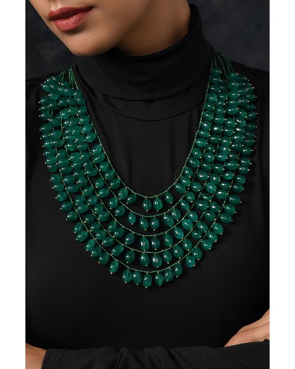 Green multi layered stone neckpiece 2