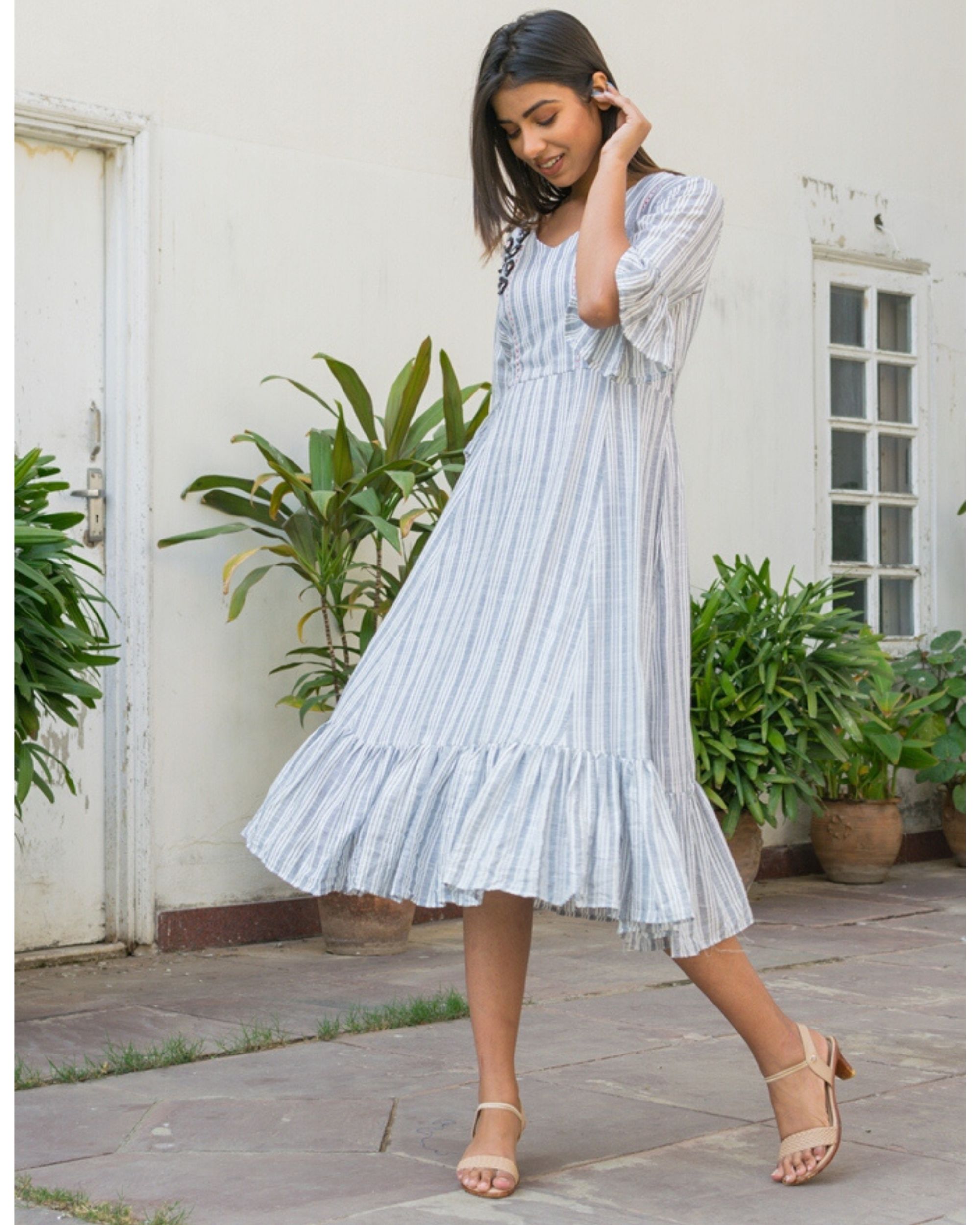 plt brown cut out dress