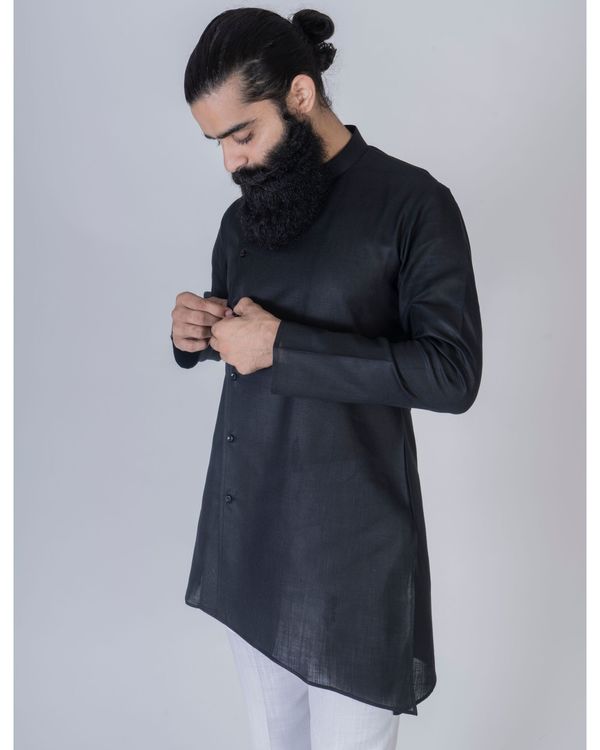 Black short asymmetrical kurta 1