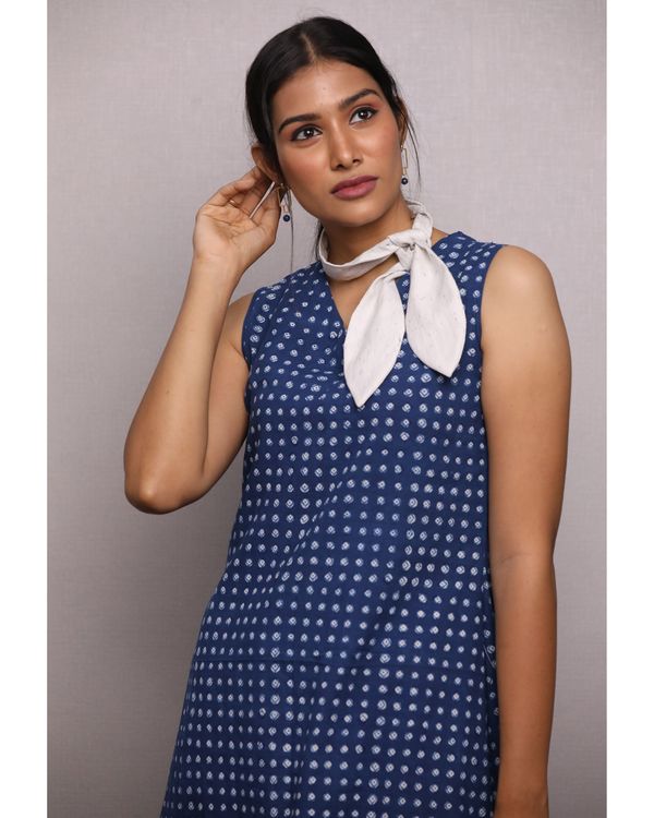 Blue bandhini dress with a side tie by The Stitches | The Secret Label