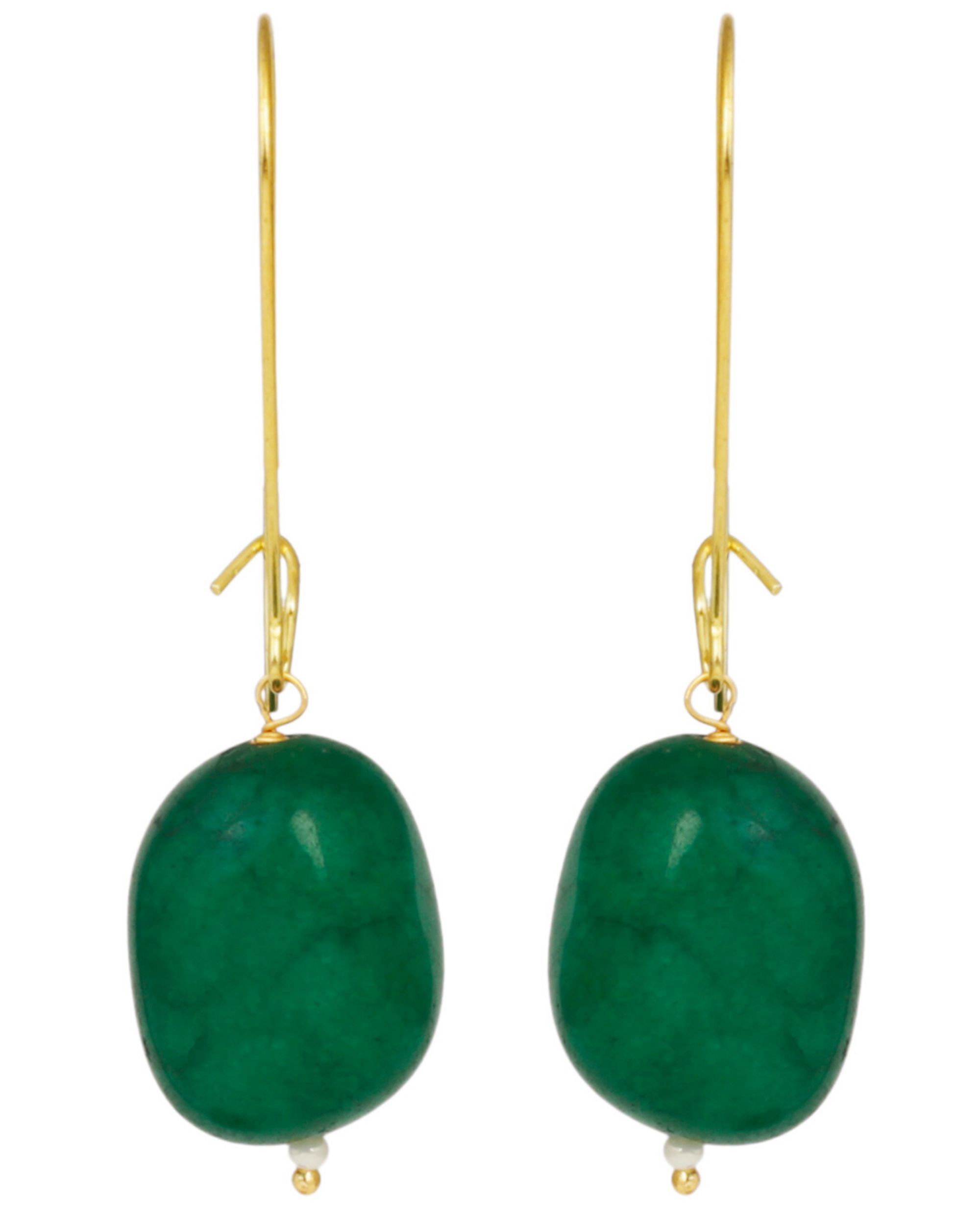 Emerald green loop earrings by Dugri Style | The Secret Label