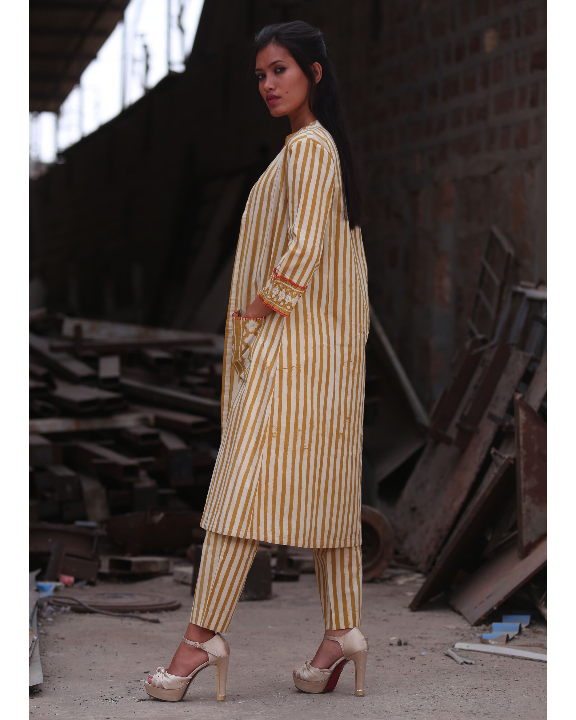 long striped shrug