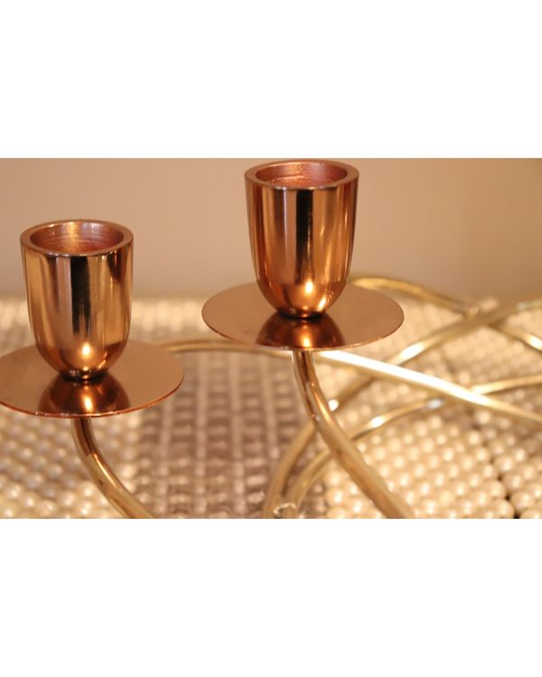 Aluminum and steel candelabra for four candles 2