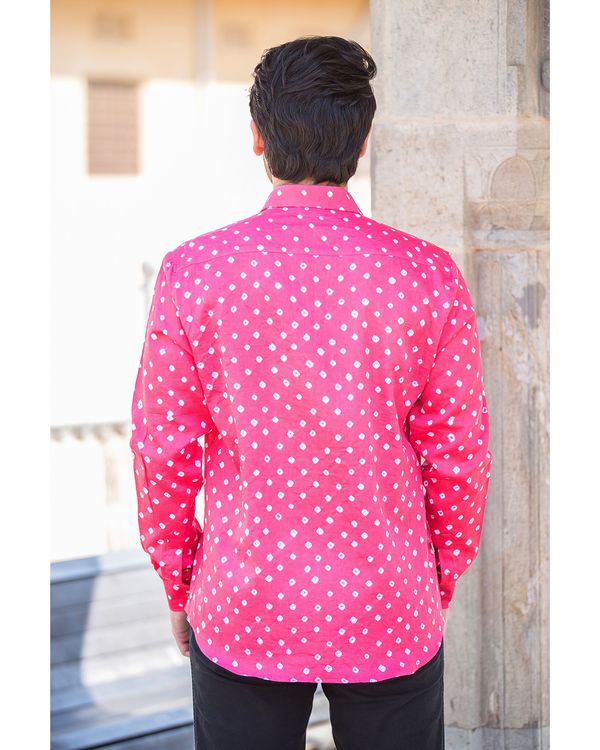 Pink bandhani printed shirt 1