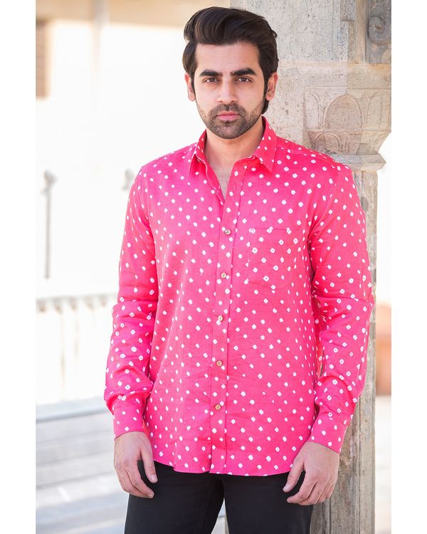 Pink bandhani printed shirt 2